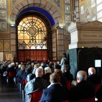Foto Nicoloro G. 02/11/2012 Milano Con la partecipazione del sindaco Giuliano Pisapia si è svolta al Cimitero Monumentale la cerimonia per l’ iscrizione nel Famedio di 19 nuovi illustri personaggi. nella foto L'interno del Famedio durante la cerimonia