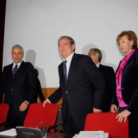 Foto Nicoloro G. 18/01/2011 Milano Incontro, nella sede della Camera di Commercio, su ” Italian-Albanian Economic Forum ” alla presenza del primo ministro di Albania e delle istituzioni di Lombardia. nella foto Roberto Formigoni – Sali Berisha – Letizia Moratti