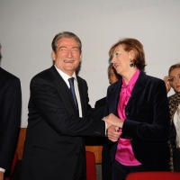 Foto Nicoloro G. 18/01/2011 Milano Incontro, nella sede della Camera di Commercio, su ” Italian-Albanian Economic Forum ” alla presenza del primo ministro di Albania e delle istituzioni di Lombardia. nella foto Sali Berisha – Letizia Moratti