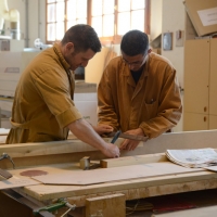 Foto Nicoloro G.  09/04/2015   Coriano ( Rimini )  La Comunità di San Patrignano, fondata nel 1978, è una Organizzazione Non Governativa autogestita che accoglie e assiste attualmente circa 1300 tra ragazzi e ragazze. nella foto l' interno della falegnameria dove con sofisticati e modernissimi macchinari realizzano arredi, complementi d' arredo e armadi e mobili su misura.