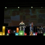 Foto Nicoloro G.   Cervia (RA)   22° edizione de La Milanesiana che per il secondo anno sbarca in Emilia-Romagna e fa tappa a Cervia. nella foto il cantante Elio tra i suoi orchestrali.