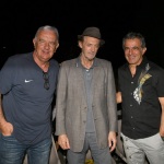 Foto Nicoloro G.   06/08/2020  Cervia  ( RA )  Serata conclusiva per La Milanesiana in Emilia-Romagna. nella foto da sinistra l' attore Gene Gnocchi, lo scrittore Ermanno Cavazzoni e il musicista Paolo Fresu.