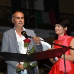 Foto Nicoloro G.   06/08/2020  Cervia  ( RA )  Serata conclusiva per La Milanesiana in Emilia-Romagna. nella foto l' assessore Andrea Corsini ed Elisabetta Sgarbi.