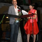 Foto Nicoloro G.   06/08/2020  Cervia  ( RA )  Serata conclusiva per La Milanesiana in Emilia-Romagna. nella foto l' assessore Andrea Corsini ed Elisabetta Sgarbi.