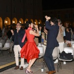 Foto Nicoloro G.   06/08/2020  Cervia  ( RA )  Serata conclusiva per La Milanesiana in Emilia-Romagna. nella foto Elisabetta Sgarbi balla durante il concerto tra Alberto Cassani, politico della Regione, e Eugenio Lio, editore de La Nave di Teseo.