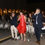 Foto Nicoloro G.   06/08/2020  Cervia  ( RA )  Serata conclusiva per La Milanesiana in Emilia-Romagna. nella foto Elisabetta Sgarbi balla durante il concerto tra Alberto Cassani, politico della Regione, e Eugenio Lio, editore de La Nave di Teseo.