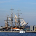 Foto Nicoloro G.   18/10/2026   Ravenna   Dopo una sosta di 5 giorni la nave scuola A. Vespucci lascia il porto di Ravenna. nella foto la nave scuola Vespucci lascia il porto di Ravenna.