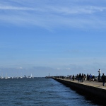 Foto Nicoloro G.   18/10/2026   Ravenna   Dopo una sosta di 5 giorni la nave scuola A. Vespucci lascia il porto di Ravenna. nella foto una folla di persone si e' riversata lungo i pontili per assistere e salutare la nave Vespucci che lasciava il porto di Ravenna.