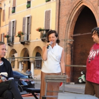 Foto Nicoloro G.  04/06/2010  Cremona  Primo Festival TRA Letteratura e Musica " Le corde dell ' anima " . nella foto Bjorn Larsson – Anna Folli – Luca Crovi