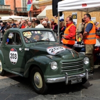 Foto Nicoloro G. 16/05/2014  Ravenna    La 32° edizione della 1000 Miglia, con le sue 435 auto, passa da Ravenna. nella foto una vecchia  Fiat Topolino.