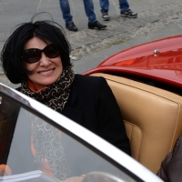 Foto Nicoloro G. 16/05/2014  Ravenna    La 32° edizione della 1000 Miglia, con le sue 435 auto, passa da Ravenna. nella foto tra i partecipanti Paloma Picasso.