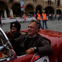 Foto Nicoloro G. 16/05/2014  Ravenna    La 32° edizione della 1000 Miglia, con le sue 435 auto, passa da Ravenna. nella foto tra i partecipanti Paloma Picasso.