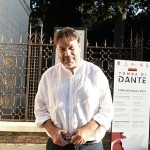 Foto Nicoloro G.   12/09/2026   Ravenna   Nell' ambito delle celebrazioni del 705° annuale della morte di Dante Alighieri continuano le letture di canti della Divina Commedia davanti alla tomba del Sommo Poeta. nella foto il professore Tomaso Montanari che ha letto il 17° 
canto del Paradiso davanti alla tomba di Dante.