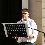 Foto Nicoloro G.   12/09/2026   Ravenna   Nell' ambito delle celebrazioni del 705° annuale della morte di Dante Alighieri continuano le letture di canti della Divina Commedia davanti alla tomba del Sommo Poeta. nella foto il professore Tomaso Montanari che ha letto il 17° 
canto del Paradiso davanti alla tomba di Dante.