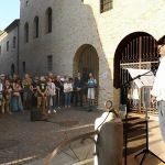 Foto Nicoloro G.   12/09/2026   Ravenna   Nell' ambito delle celebrazioni del 705° annuale della morte di Dante Alighieri continuano le letture di canti della Divina Commedia davanti alla tomba del Sommo Poeta. nella foto il professore Tomaso Montanari che ha letto il 17° 
canto del Paradiso davanti alla tomba di Dante.