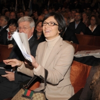 Foto Nicoloro G. 14/11/2010, Milano, Manifestazione promossa dal PdL al teatro Nuovo " Dalla parte del Cavaliere ". nella foto Mariastella Gelmini