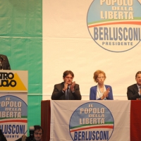 Foto Nicoloro G. 14/11/2010, Milano, Manifestazione promossa dal PdL al teatro Nuovo " Dalla parte del Cavaliere ". nella foto L'intervento di Guido Podestà