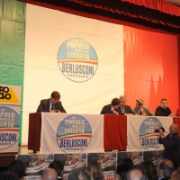 Foto Nicoloro G. 14/11/2010, Milano, Manifestazione promossa dal PdL al teatro Nuovo " Dalla parte del Cavaliere ". nella foto L'intervento di Letizia Moratti