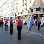 Foto Nicoloro G.   29/06/2019   Milano    Manifestazione con corteo del Gay Pride. nella foto una coreografia di sbandieratrici.