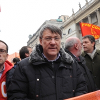 Foto Nicoloro G. 28/01/2011 Milano Corteo dei metalmeccanici per lo sciopero nazionale della Fiom. nella foto Maurizio Landini