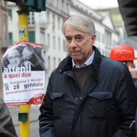 NIKFoto Nicoloro G. 28/01/2011 Milano Corteo dei metalmeccanici per lo sciopero nazionale della Fiom. nella foto Giuliano Pisapia