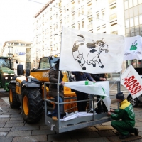 Foto Nicoloro G. 22/01/2012 Milano Manifestazione con corteo della Lega Nord contro il governo Monti. nella foto Trattori lungo il corteo