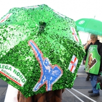 Foto Nicoloro G. 22/01/2012 Milano Manifestazione con corteo della Lega Nord contro il governo Monti. nella foto Ombrello "leghista"