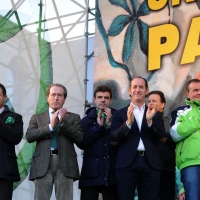 Foto Nicoloro G. 22/01/2012 Milano Manifestazione con corteo della Lega Nord contro il governo Monti. nella foto Marco Reguzzoni – Leonardo Muraro – Roberto Cota – Luca Zaia – Roberto Calderoli