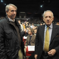 Foto Nicoloro G. 05/02/2011 Milano Manifestazione al Palasharp, per chiedere le dimissioni del premier Berlusconi, organizzata da Liberta' e Giustizia. nella foto Giuliano Pisapia – Maurizio Pollini