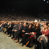 Foto Nicoloro G. 05/02/2011 Milano Manifestazione al Palasharp, per chiedere le dimissioni del premier Berlusconi, organizzata da Liberta' e Giustizia. nella foto La platea