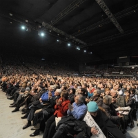 Foto Nicoloro G. 05/02/2011 Milano Manifestazione al Palasharp, per chiedere le dimissioni del premier Berlusconi, organizzata da Liberta' e Giustizia. nella foto La platea