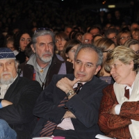 Foto Nicoloro G. 05/02/2011 Milano Manifestazione al Palasharp, per chiedere le dimissioni del premier Berlusconi, organizzata da Liberta' e Giustizia. nella foto Moni Ovadia – Shel Shapiro – Gad Lerner – Susanna Camusso