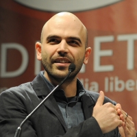 Foto Nicoloro G. 05/02/2011 Milano Manifestazione al Palasharp, per chiedere le dimissioni del premier Berlusconi, organizzata da Liberta' e Giustizia. nella foto Roberto Saviano