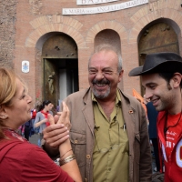 Foto Nicoloro G. 12/10/2013 Roma Manifestazione nazionale in difesa della Costituzione, ” La via maestra “, organizzata dalla FIOM. nella foto Vauro Senesi  