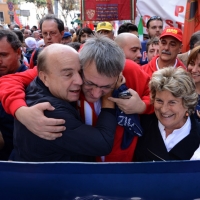 Foto Nicoloro G. 12/10/2013 Roma Manifestazione nazionale in difesa della Costituzione, ” La via maestra “, organizzata dalla FIOM. nella foto Augusto Zagrebelsky – Maurizio Landini - Sandra Bonsanti    