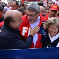 Foto Nicoloro G. 12/10/2013 Roma Manifestazione nazionale in difesa della Costituzione, ” La via maestra “, organizzata dalla FIOM. nella foto Augusto Zagrebelsky – Maurizio Landini - Sandra Bonsanti    