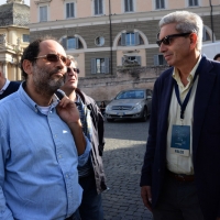 Foto Nicoloro G. 12/10/2013 Roma Manifestazione nazionale in difesa della Costituzione, ” La via maestra “, organizzata dalla FIOM. nella foto Antonio Ingroia – Antonio Padellaro  
