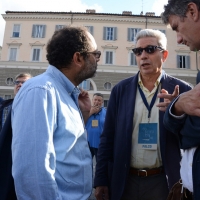 Foto Nicoloro G. 12/10/2013 Roma Manifestazione nazionale in difesa della Costituzione, ” La via maestra “, organizzata dalla FIOM. nella foto Antonio Ingroia – Antonio Padellaro  
