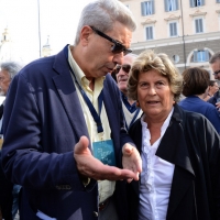 Foto Nicoloro G. 12/10/2013 Roma Manifestazione nazionale in difesa della Costituzione, ” La via maestra “, organizzata dalla FIOM. nella foto Antonio Padellaro – Sandra Bonsanti  