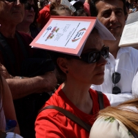 Foto Nicoloro G. 02/06/2013 Bologna Manifestazione in difesa della Costituzione organizzata da " Libertà e Giustizia " dal titolo " Non è cosa vostra ". nella foto Una manifestante