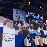 Foto Nicoloro G. 02/06/2013 Bologna Manifestazione in difesa della Costituzione organizzata da " Libertà e Giustizia " dal titolo " Non è cosa vostra ". nella foto Stefano Rodotà