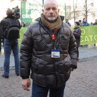 Foto Nicoloro G. 23/11/2011 Milano Manifestazione davanti a palazzo Marino degli operatori ortofrutticoli per l’ auspicata riqualificazione dell’ Ortomercato. nella foto Alberto Albuzza