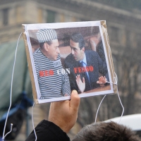 Foto Nicoloro G. 13/02/2011 Milano Manifestazione delle donne " Se non ora quando ? " per la dignita' del soggetto donna e contro Berlusconi. nella foto Un cartello di protesta