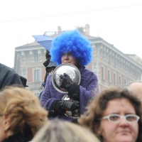 Foto Nicoloro G. 13/02/2011 Milano Manifestazione delle donne " Se non ora quando ? " per la dignita' del soggetto donna e contro Berlusconi. nella foto Manifestante folkloristico