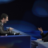 Foto Nicoloro G. 24/05/2009 Milano, Trasmissione televisiva di Rai3 ”Che tempo che fa“  condotta da Fabio Fazio. nella foto Fabio Fazio – Mario Monicelli