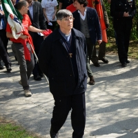 Foto Nicoloro G.   25/04/2014  Marzabotto ( Bologna )   Si celebra nella cittadina medaglia d' oro al Valore Militare la Festa della LIberazione con la partecipazione del presidente della Camera. nella foto don Maurizio Patriciello, parroco di Caivano, Terra dei Fuochi.