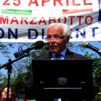 Foto Nicoloro G.   25/04/2014  Marzabotto ( Bologna )   Si celebra nella cittadina medaglia d\' oro al Valore Militare la Festa della LIberazione con la partecipazione del presidente della Camera. nella foto il presidente del Comitato Onoranze Caduti di Marzabotto Valter Cardi.