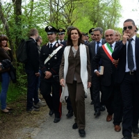 Foto Nicoloro G.   25/04/2014  Marzabotto ( Bologna )   Si celebra nella cittadina medaglia d' oro al Valore Militare la Festa della LIberazione con la partecipazione del presidente della Camera. nella foto il presidente della Camera Laura Boldrini.
