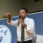 Foto Nicoloro G.   24/09/2021   Ravenna   Intervento del leader della Lega nella campagna elettorale per le amministrative del 3 e 4 ottobre 2021. nella foto il segretario della Lega Matteo Salvini.