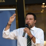 Foto Nicoloro G.   24/09/2021   Ravenna   Intervento del leader della Lega nella campagna elettorale per le amministrative del 3 e 4 ottobre 2021. nella foto il segretario della Lega Matteo Salvini.